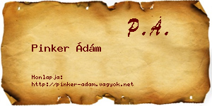 Pinker Ádám névjegykártya